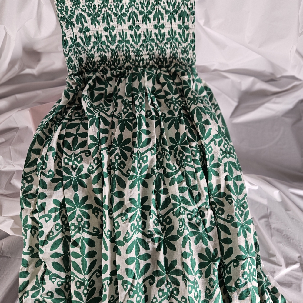 Zara Green and White Maxi Dress